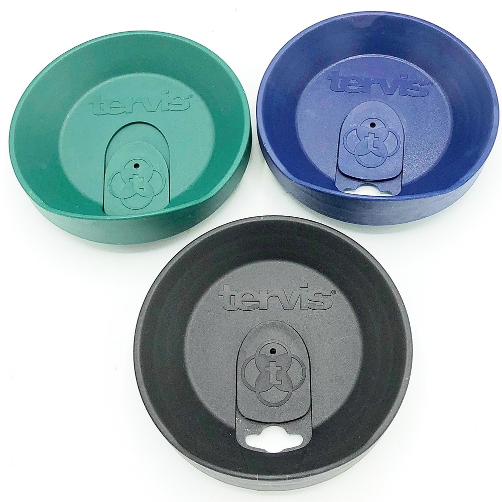Set of 3 Tervis 24 oz Replacement lids- Green Blue Black